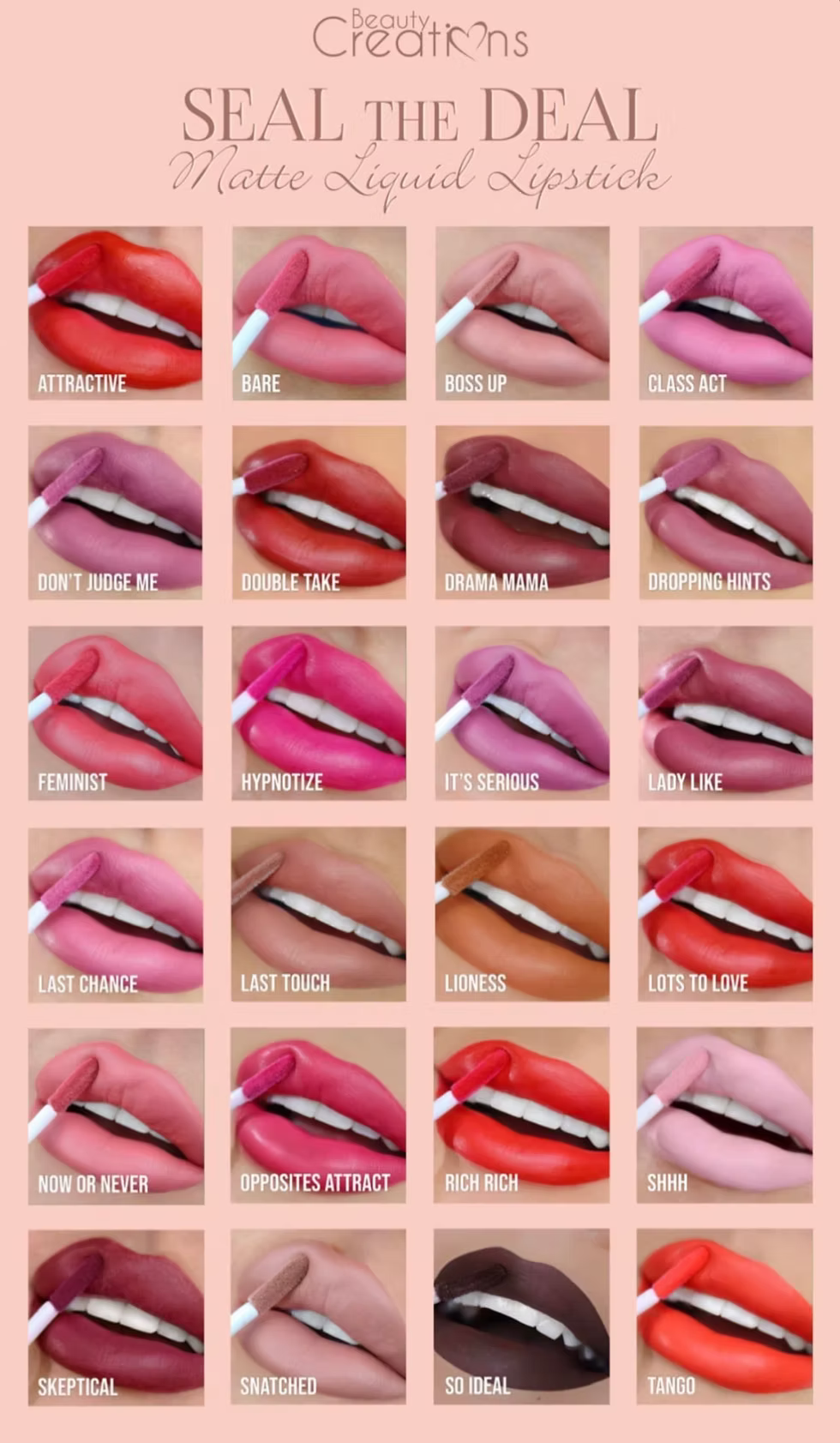 Labial liquido matte Seal the deal Beauty Creations