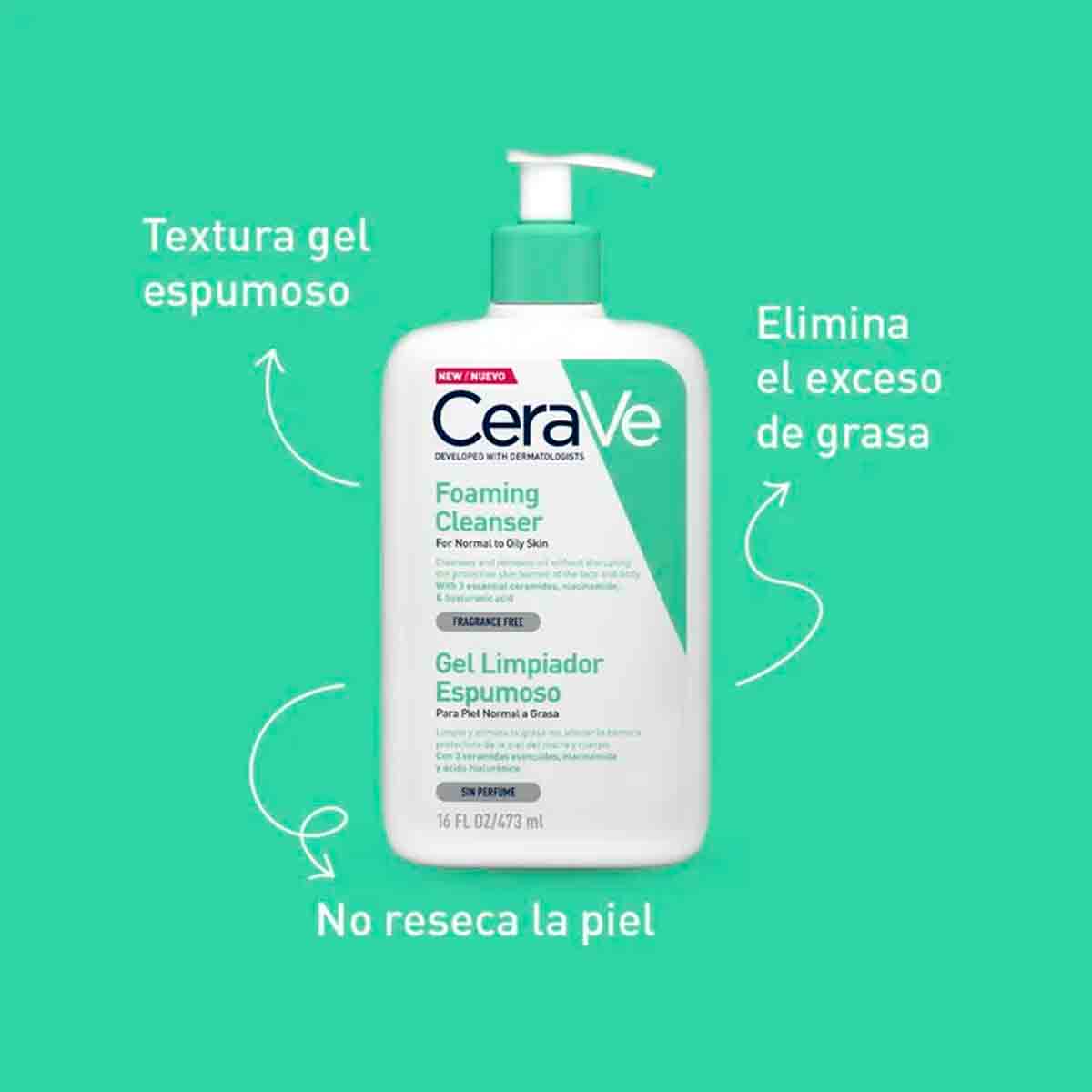 Limpiador espumoso piel grasa CeraVe