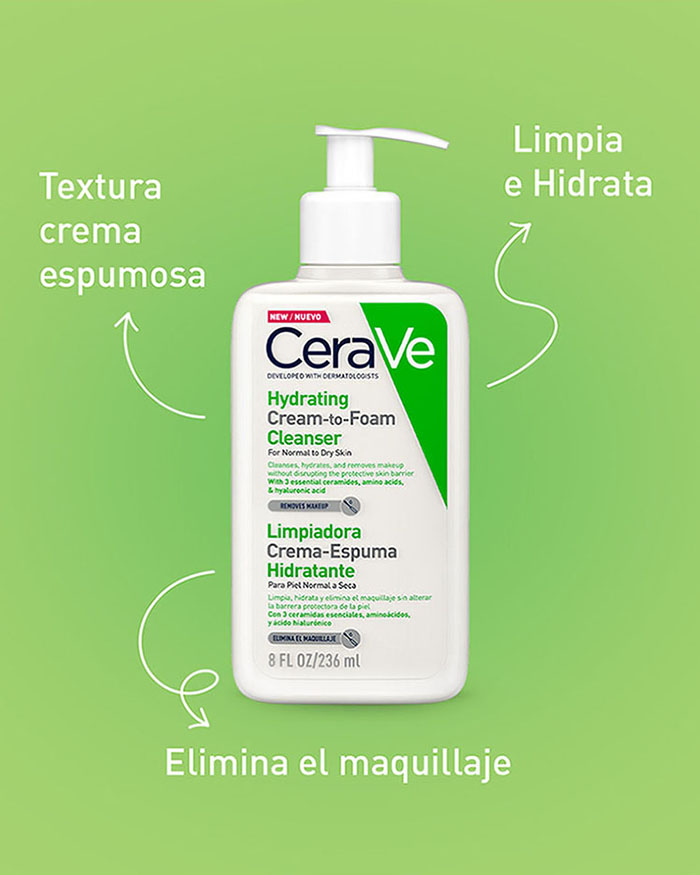 Limpiador CeraVe espumoso make up remover